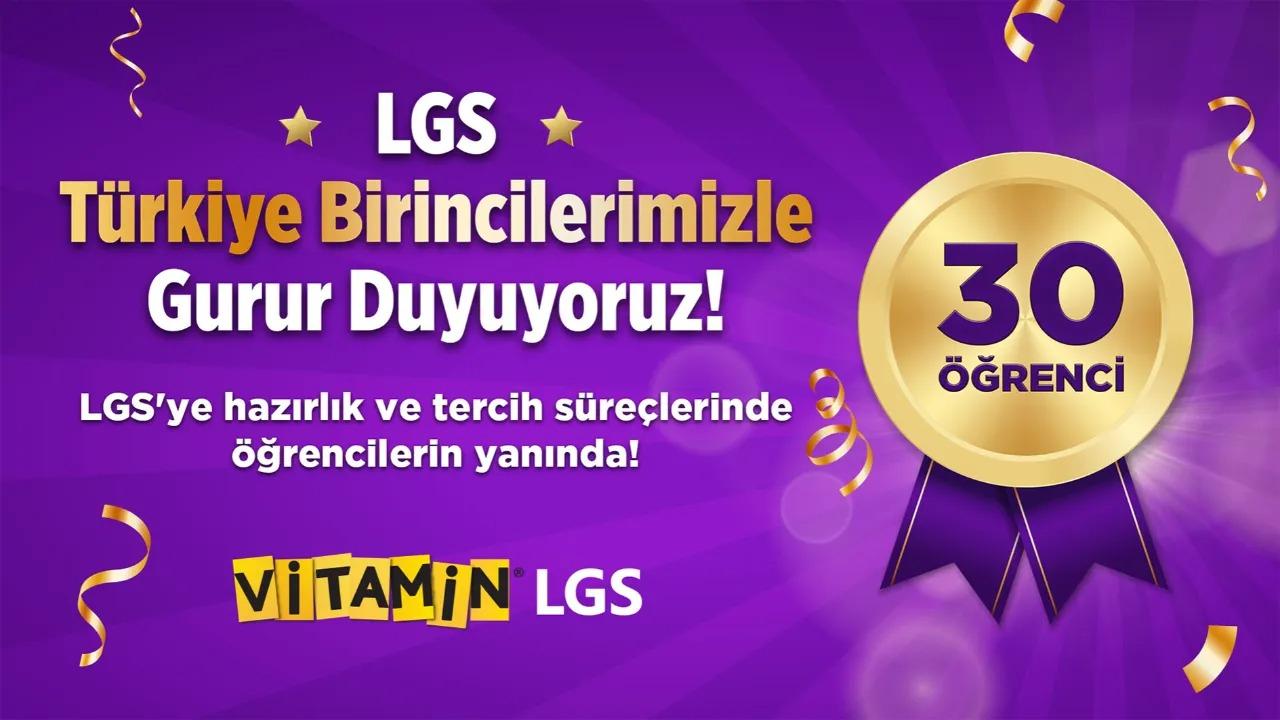 Vitamin LGS ile 30 öğrenci tam puan alarak Türkiye birincisi oldu